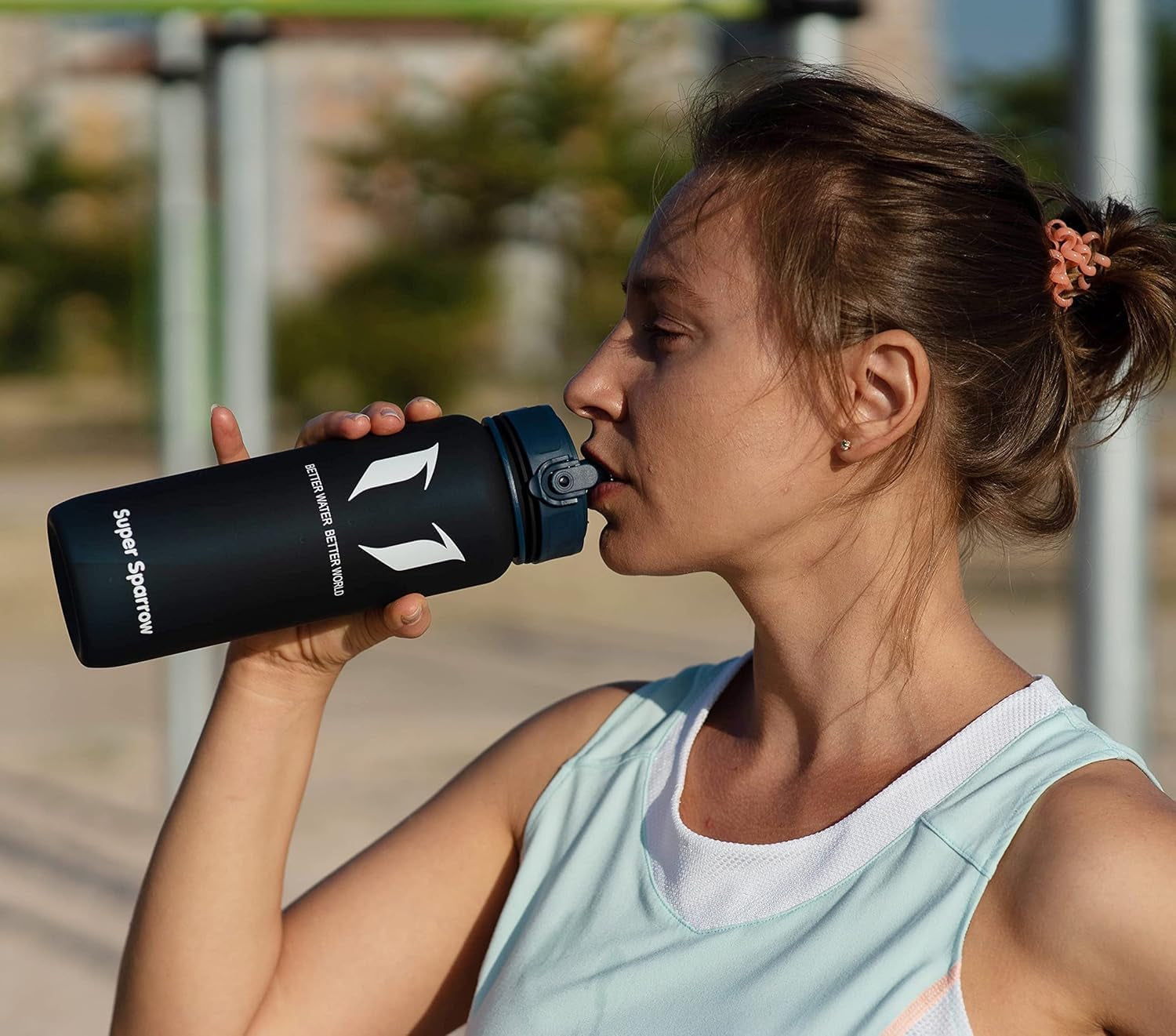 Sports Water Bottle - 350Ml & 500Ml & 750Ml & 1000Ml - Non-Toxic BPA Free & Eco-Friendly Tritan Co-Polyester Plastic - for Running, Gym, Yoga, Outdoors and Camping