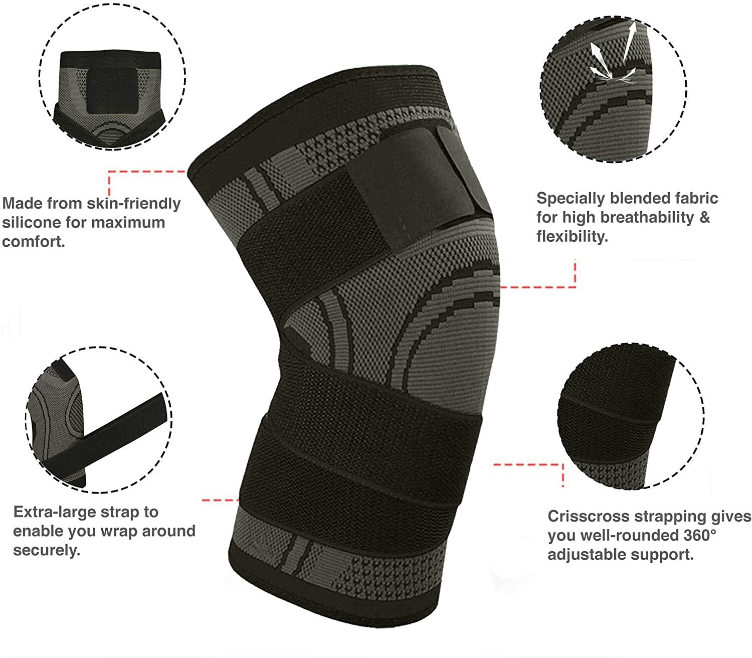 XN8 Knee Brace Support Strap Compression Sleeve Running Sport Protector Ligament