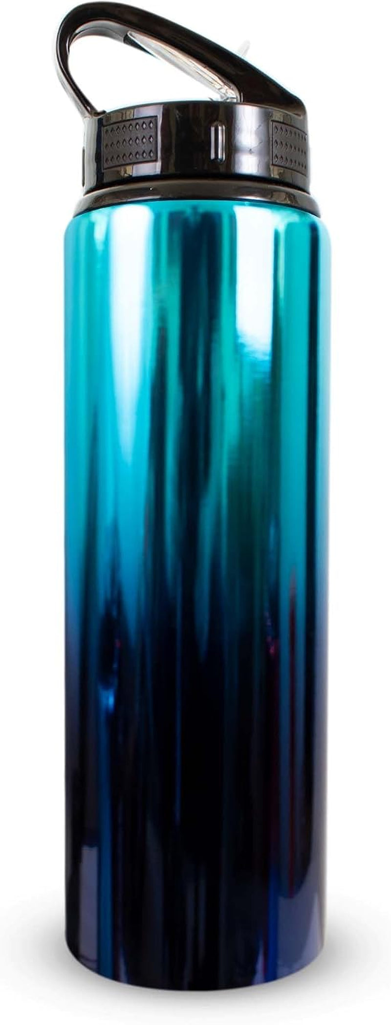 Officially Licensed Tottenham Hotspur F.C 750Ml Aluminium UV Sports Water Bottle – Spurs Water Bottle with Integrated Folding Straw - Neochrome Finish, Leakproof, Lightweight, BPA Free