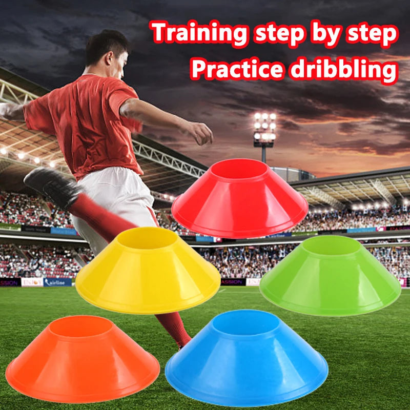 10Pcs Cone Set Football Training Equipment for Kid Pro Disc Cones Agility Exercise Obstacles Avoiding Sport Training Accessories