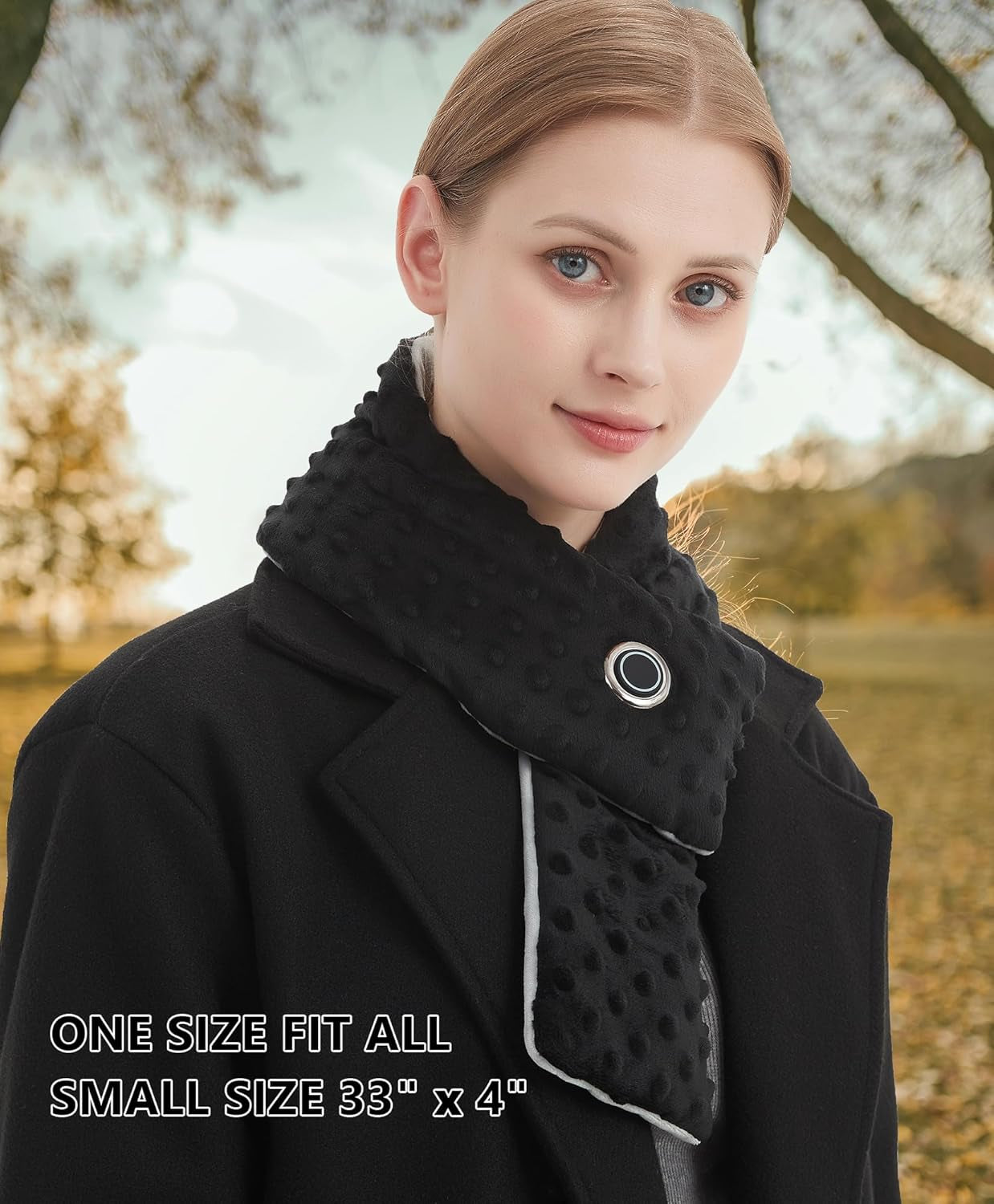 Graphene Heated Scarf with Power Bank USB Heated Neck Wrap for Women Men Child Fleece Heating Pad for Neck Warming