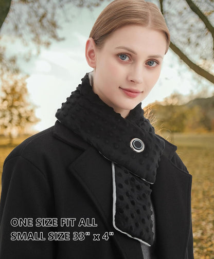Graphene Heated Scarf with Power Bank USB Heated Neck Wrap for Women Men Child Fleece Heating Pad for Neck Warming