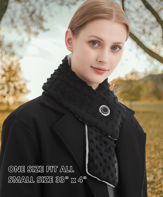 Graphene Heated Scarf with Power Bank USB Heated Neck Wrap for Women Men Child Fleece Heating Pad for Neck Warming