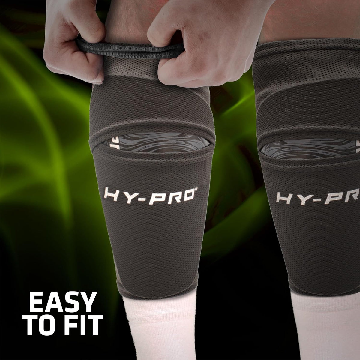 Shin Pads with Football Socks - Breathable & Secured Elastic Shin Pad Socks for Players, No-Strap Design for Secure Protection