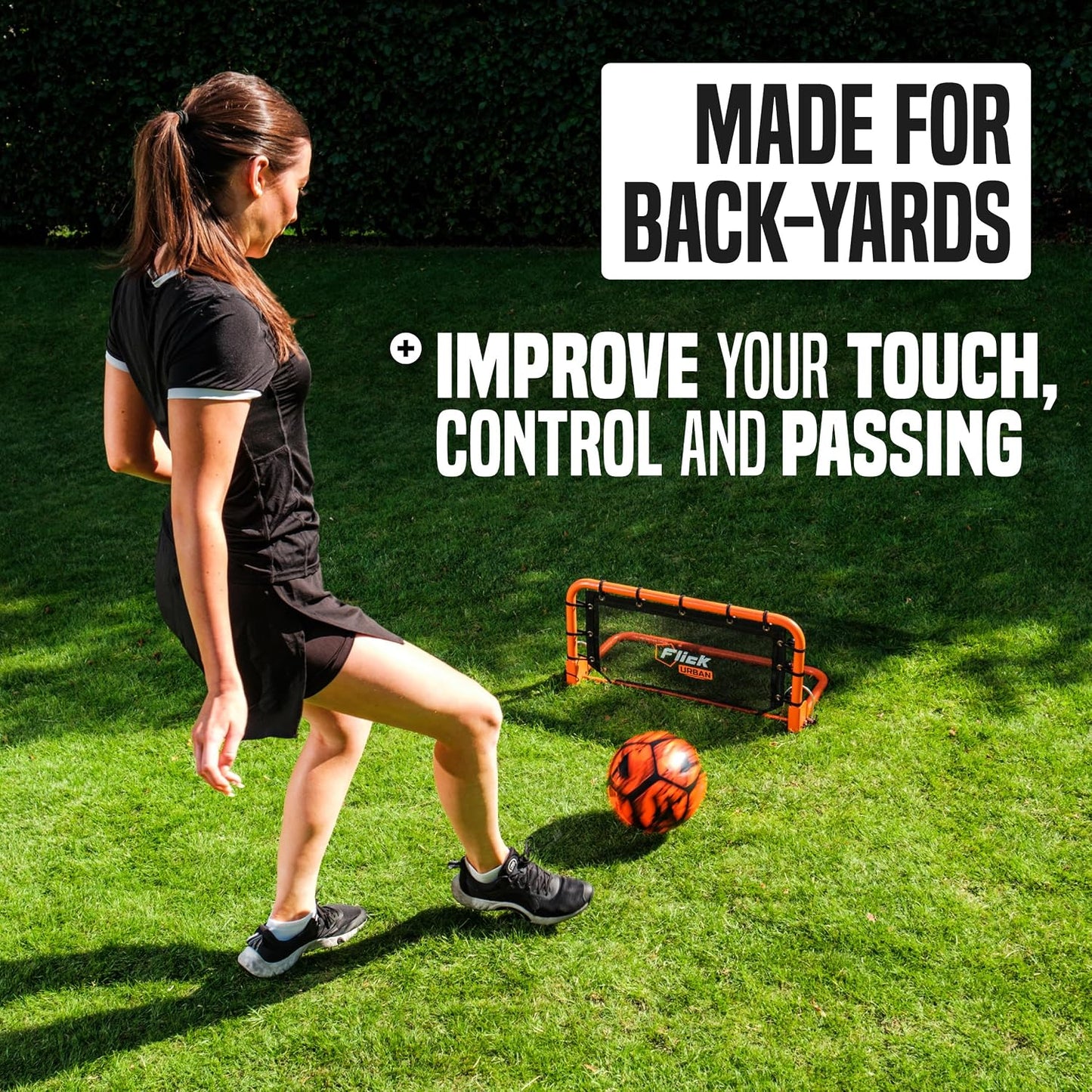 FLICK Urban Mini Wall Football Rebounder - Portable Football Rebounder Net - Soccer Training Equipment Designed to Improve Your Football Training with Multi-Sport Functionality - 66Cm X 31Cm