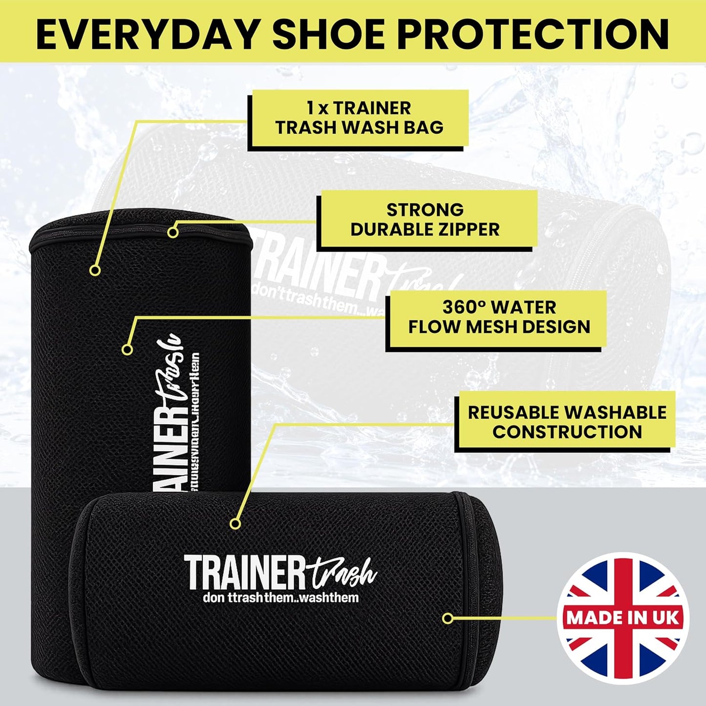 Shoe Washing Machine Bag for Stinky and Muddy Shoes, Trainers & Shoes, Shoe Bag for Washing Machine, Trainer Wash Bag, Shoe Cleaning, Running Gifts, Football Accessories