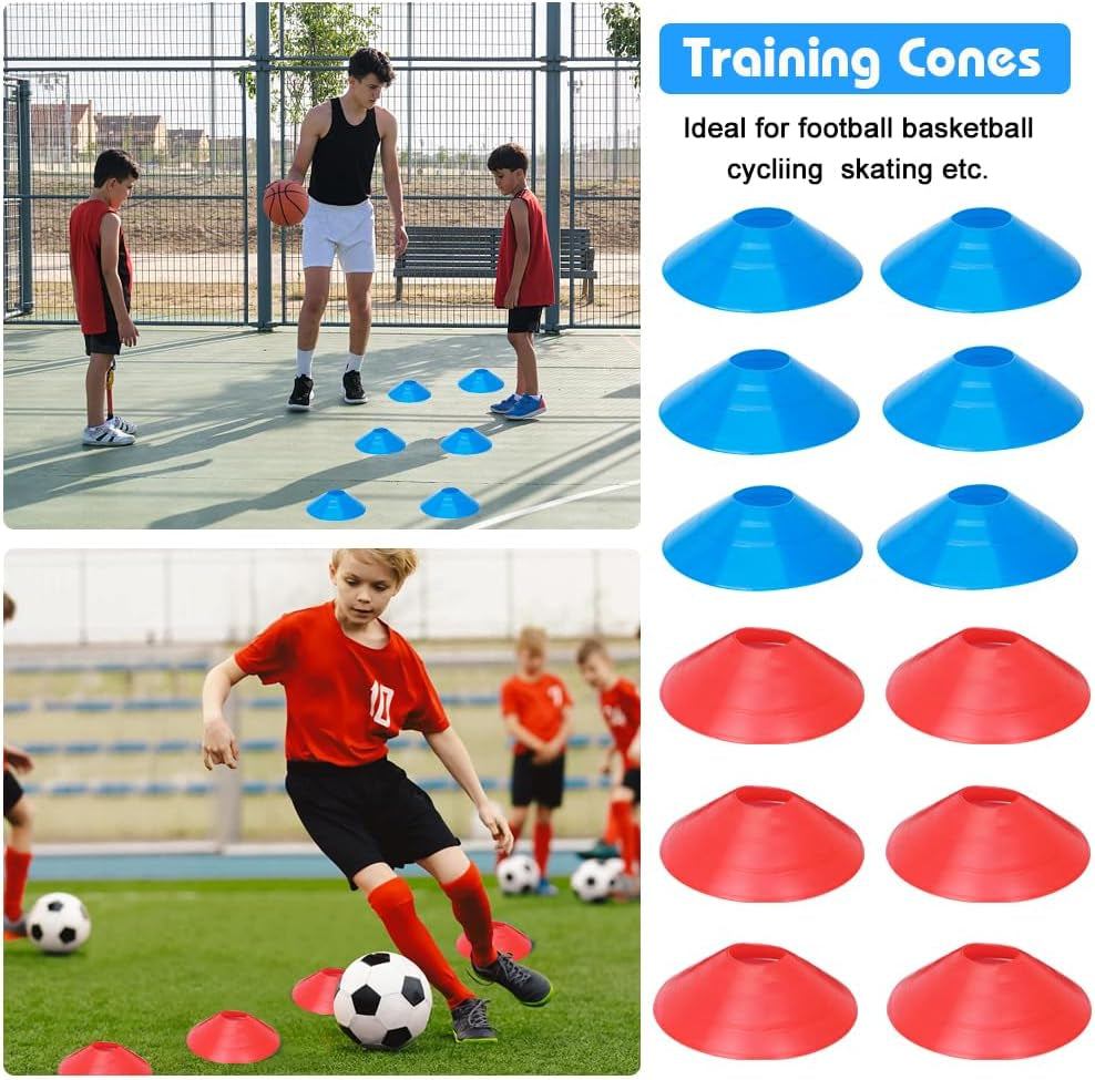 Football Training Equipment for Kids, Speed Agility Training Set, Agility Ladder 12 Rung 6M, Football Kick Trainer, 12 Disc Cones, Football Training Kit Gifts for Boys
